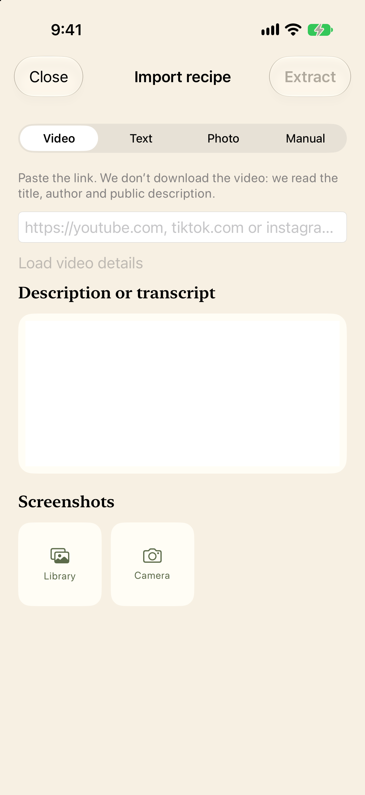 Import a cooking video in ClipCook